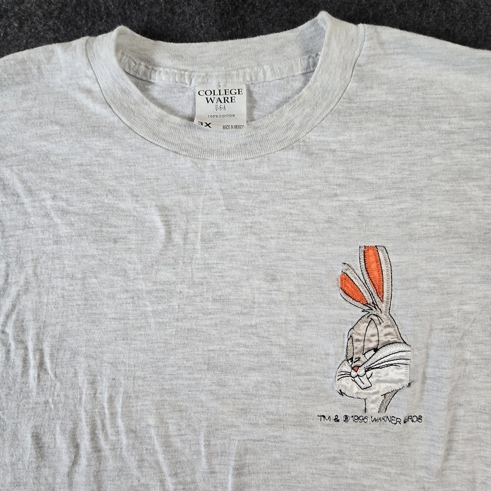 Vintage Bugs Bunny Shirt Mens 3XL Warner Bros Embroidered Cartoon 90s 1996 Tee - Picture 2 of 12